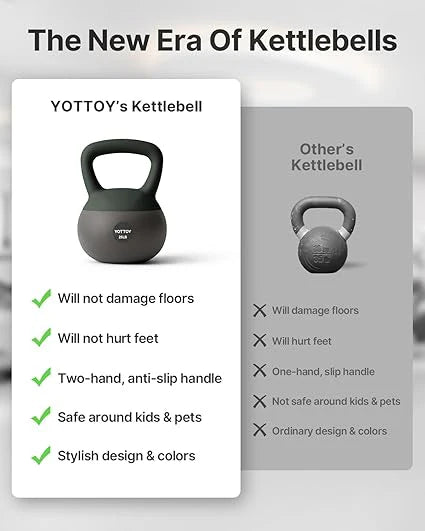 YOTTOY 10 lb Soft Kettlebell with Anti-Slip Base & Impact-Resistant Design