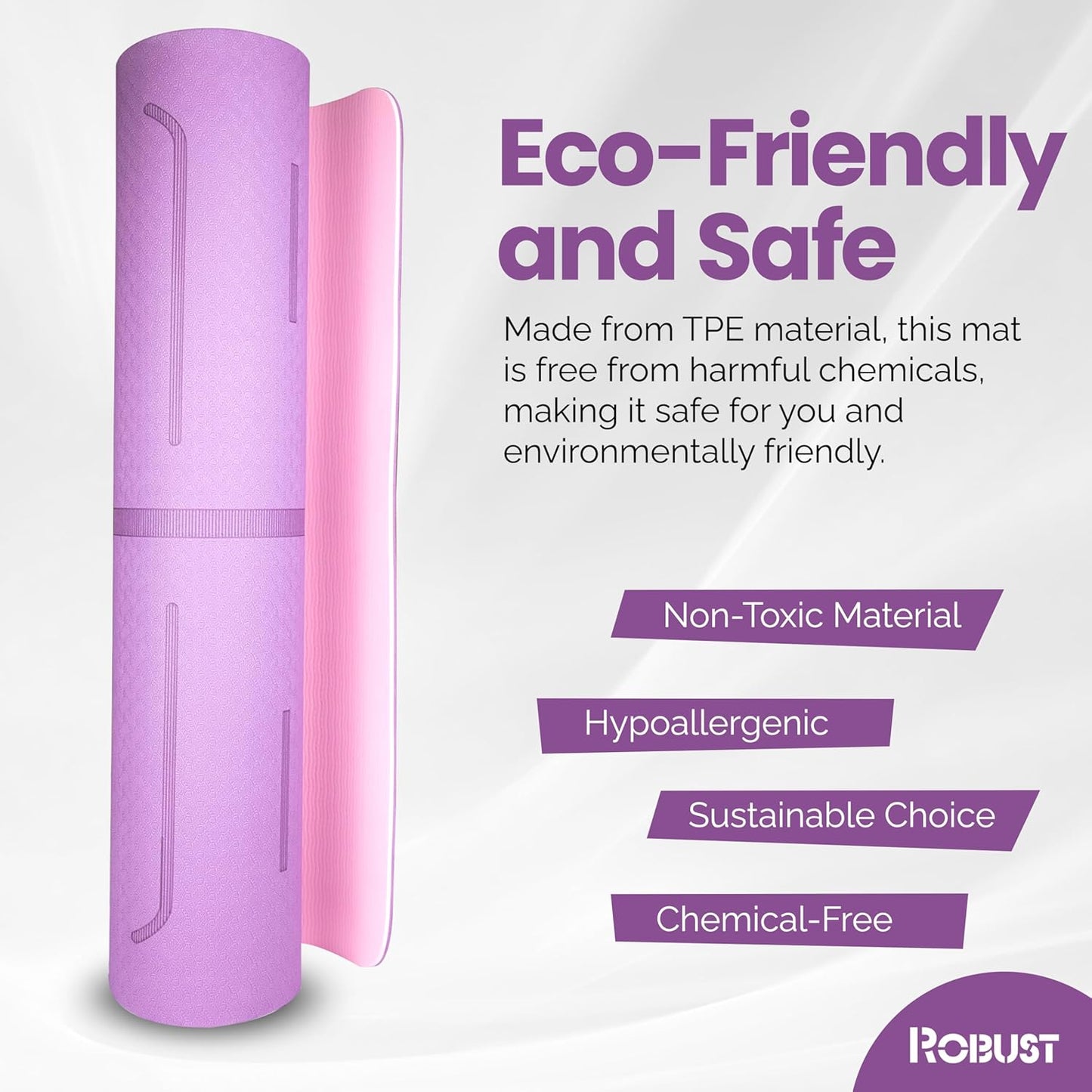Premium Non-Slip Yoga Mat - Eco-Friendly TPE with Alignment Guide & Carrying Strap