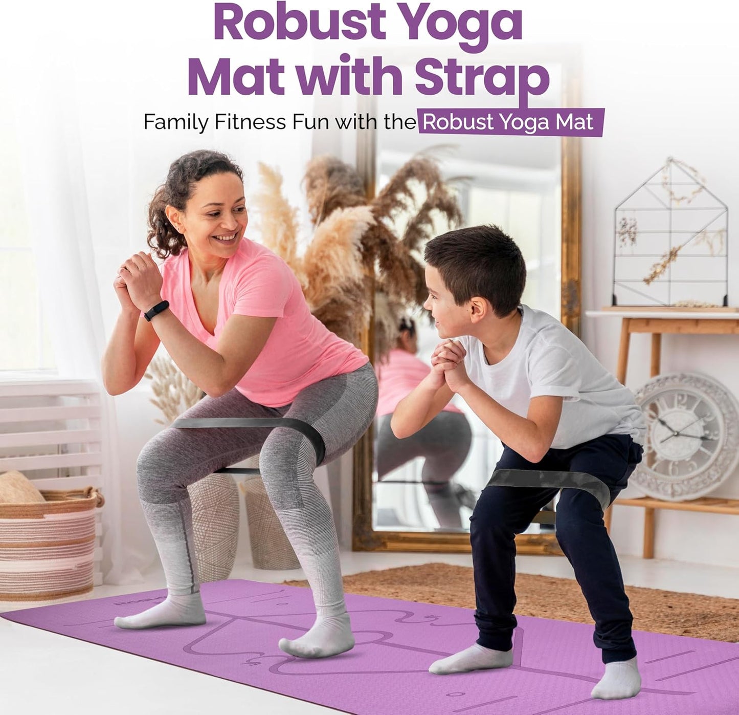 Premium Non-Slip Yoga Mat - Eco-Friendly TPE with Alignment Guide & Carrying Strap
