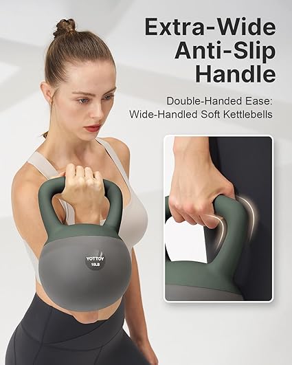 YOTTOY 10 lb Soft Kettlebell with Anti-Slip Base & Impact-Resistant Design